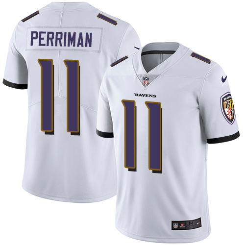 Nike Ravens #11 Breshad Perriman White Men's Stitched NFL Vapor Untouchable Limited Jersey - Click Image to Close